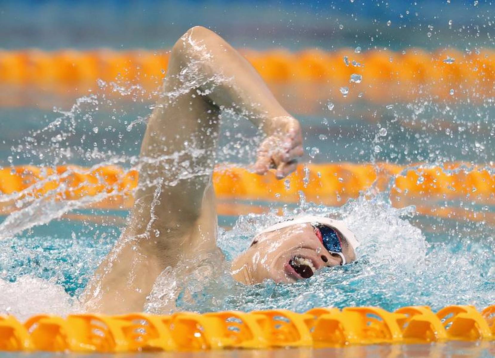 游泳比赛中一位新秀闯入前三 游泳比赛中一位新秀闯入前三